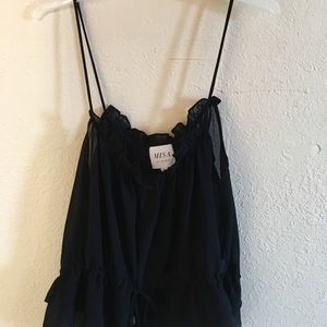 MISA BLACK SEETHROUGH TOP